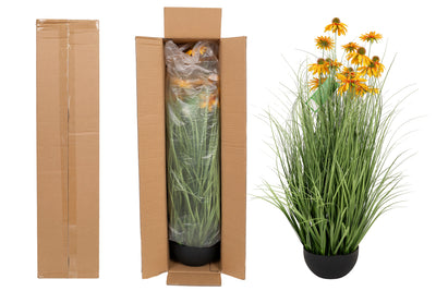 Iarba artificiala Onion 90 cm cu 14 flori de crizantema