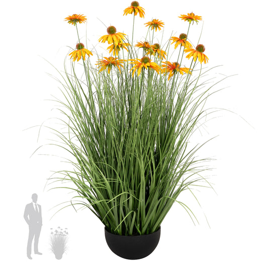 Iarba artificiala Onion 90 cm cu 14 flori de crizantema