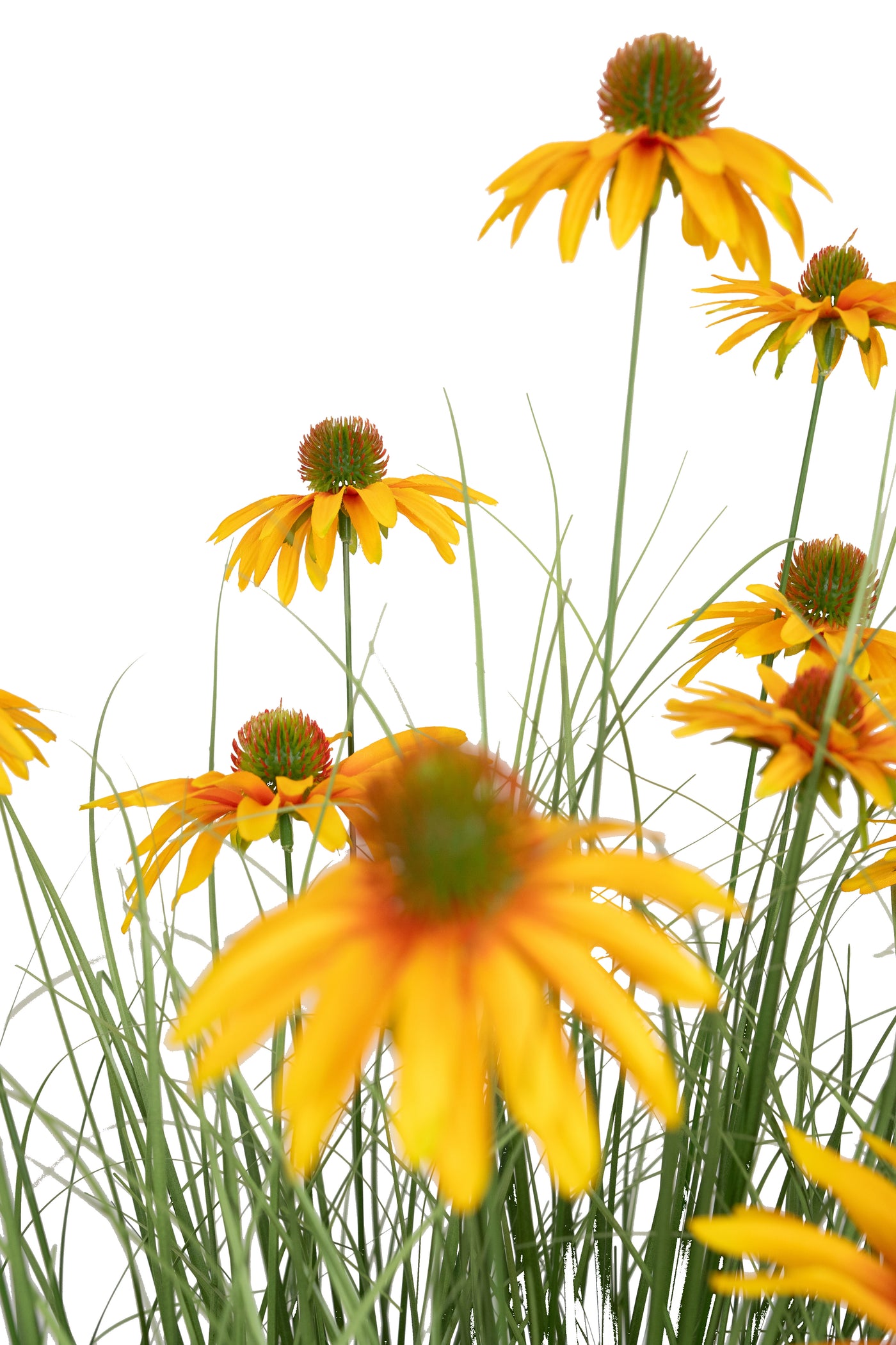 Iarba artificiala Onion 90 cm cu 14 flori de crizantema