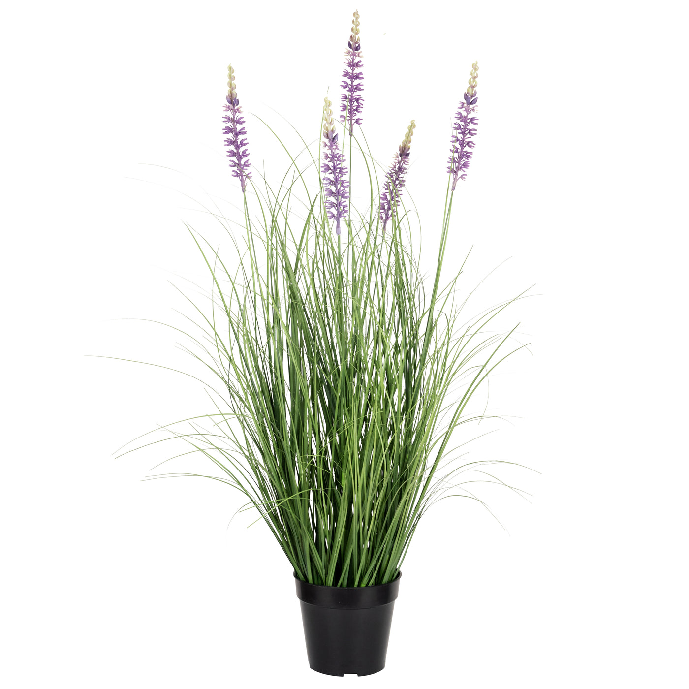 Iarba artificiala Onion 90 cm cu 5 flori de lavanda mov