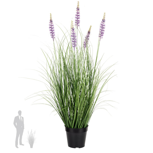 Iarba artificiala Onion 90 cm cu 5 flori de lavanda mov