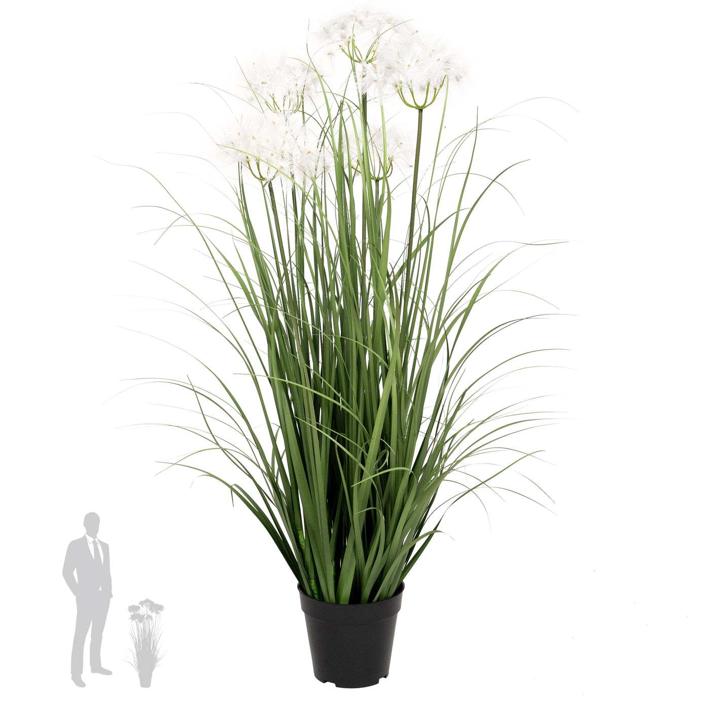 Iarba artificiala Onion 90 cm cu 5 flori de papadie albe