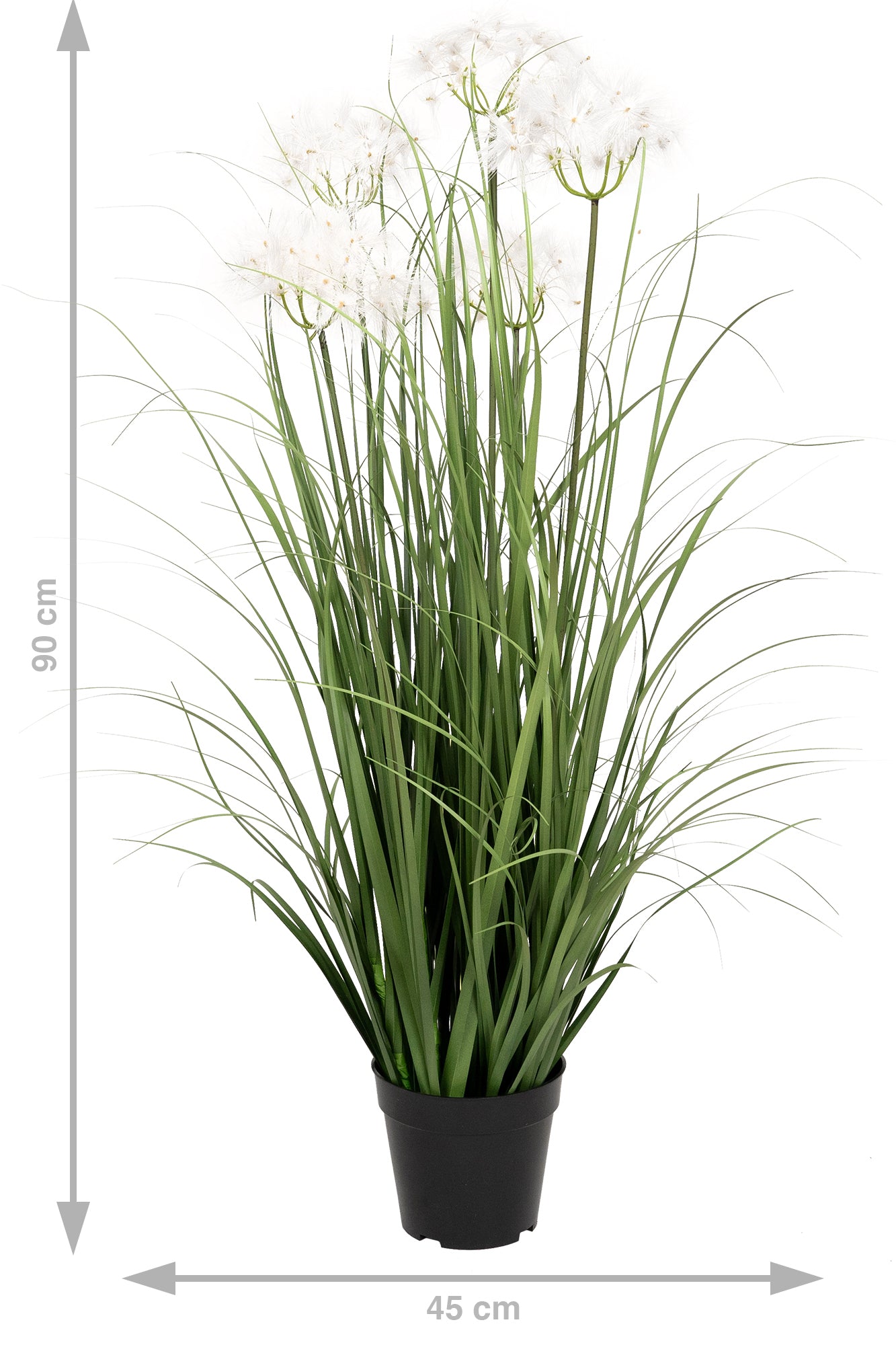Iarba artificiala Onion 90 cm cu 5 flori de papadie albe