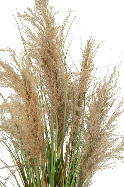 Iarba artificiala Onion 90 cm cu 5 flori naturale de pampas bej