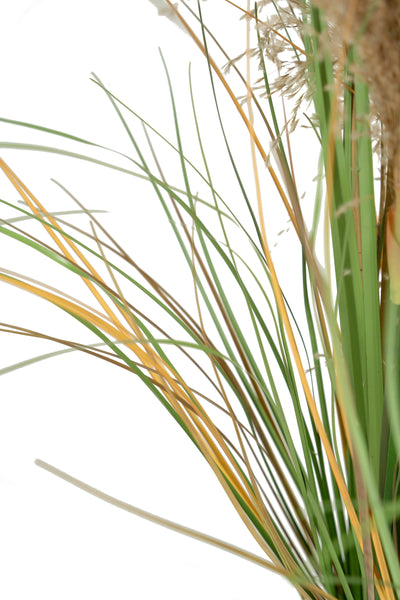 Iarba artificiala Onion 90 cm cu 5 flori naturale de pampas bej