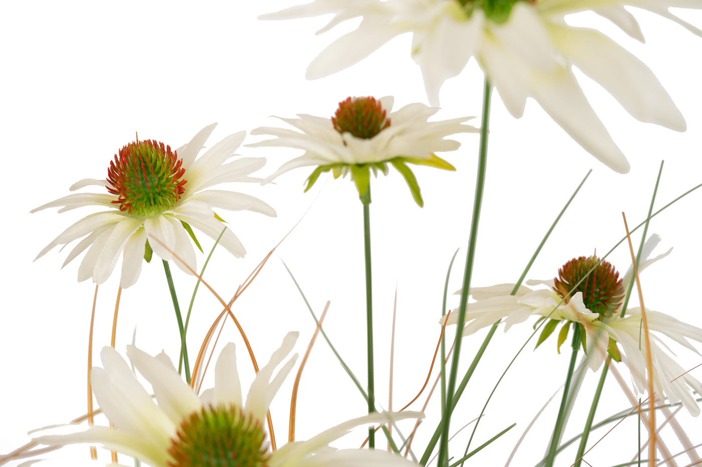 Iarba artificiala Onion 90 cm cu 6 flori de crizantema albe