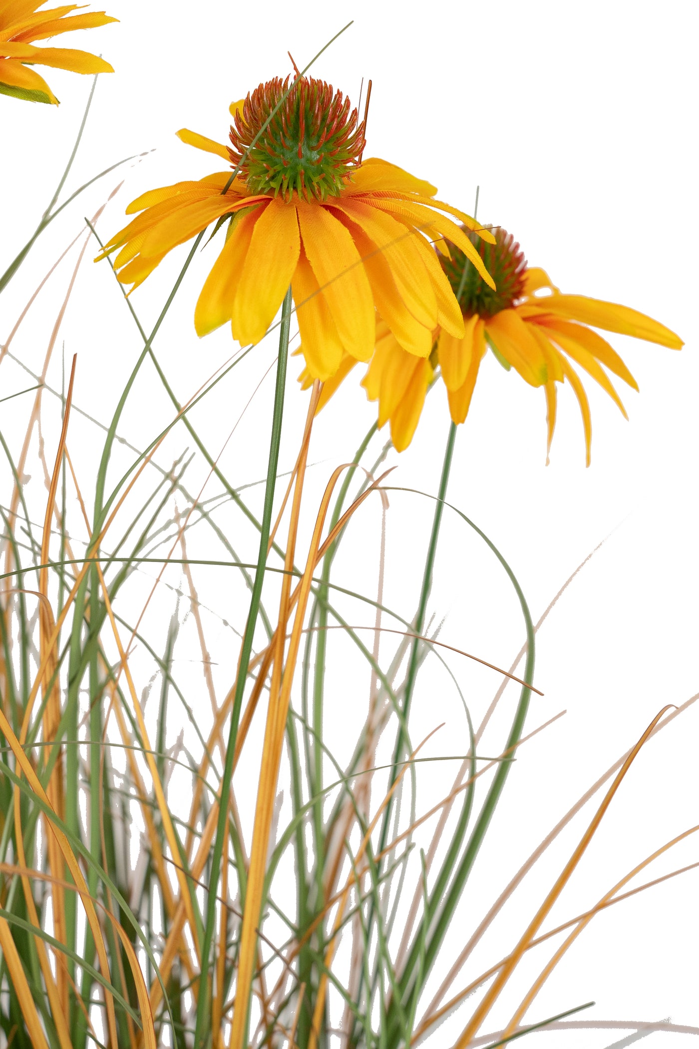 Iarba artificiala Onion 90 cm cu 6 flori de crizantema galbene