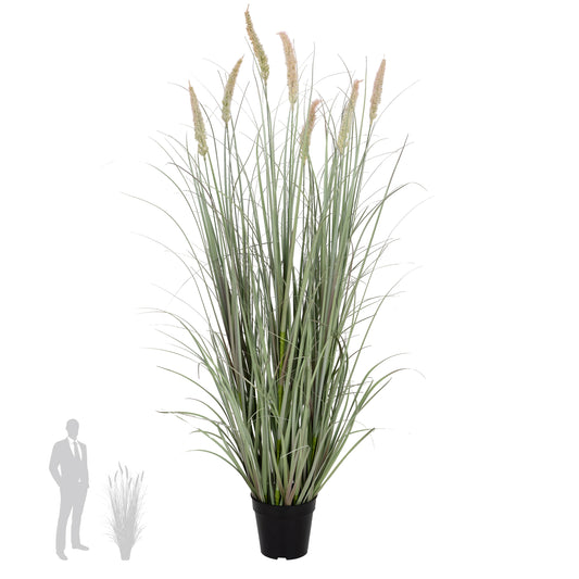 Iarba artificiala Onion Cattail 120 cm cu 7 flori roz