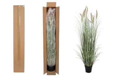 Iarba artificiala Onion Cattail 120 cm cu 7 flori roz