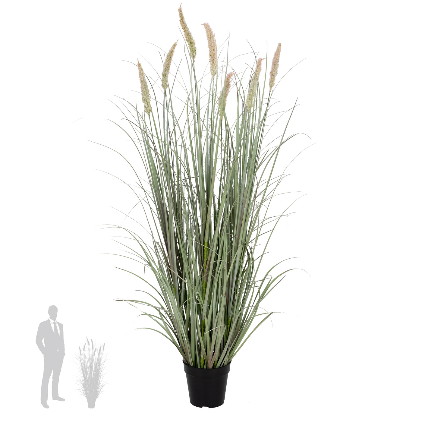 Iarba artificiala Onion Cattail 120 cm cu 7 flori roz