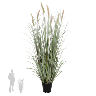 Iarba artificiala Onion Cattail 120 cm cu 7 flori roz