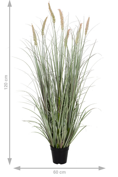 Iarba artificiala Onion Cattail 120 cm cu 7 flori roz