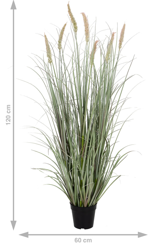 Iarba artificiala Onion Cattail 120 cm cu 7 flori roz