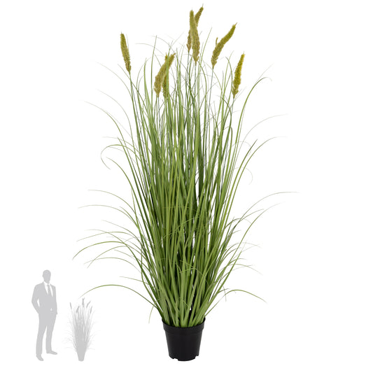 Iarba artificiala Onion Cattail 120 cm cu 7 flori verzi