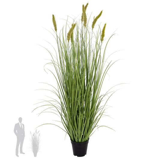 Iarba artificiala Onion Cattail 120 cm cu 7 flori verzi