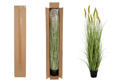 Iarba artificiala Onion Cattail 120 cm cu 7 flori verzi