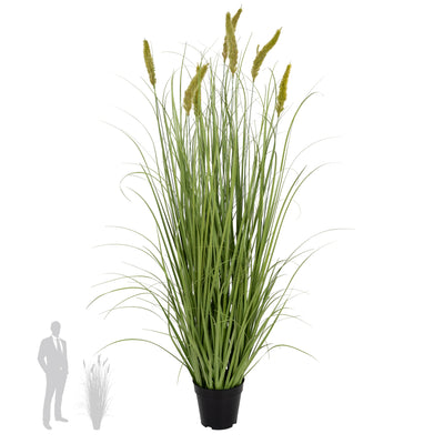 Iarba artificiala Onion Cattail 120 cm cu 7 flori verzi