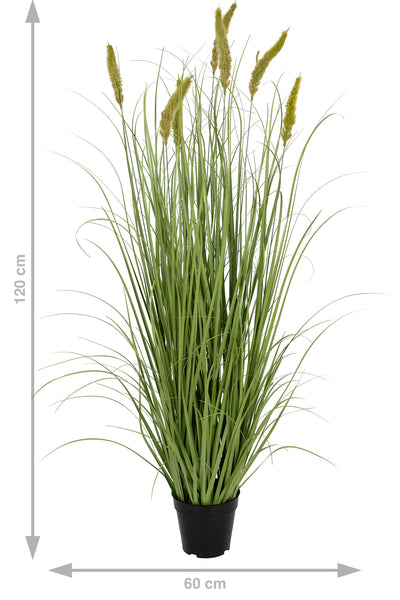 Iarba artificiala Onion Cattail 120 cm cu 7 flori verzi