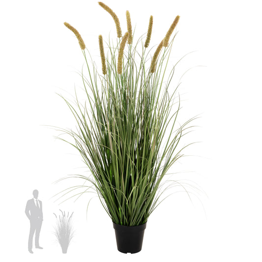 Iarba artificiala Onion Cattail 120 cm cu 8 flori portocalii