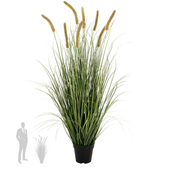 Iarba artificiala Onion Cattail 120 cm cu 8 flori portocalii
