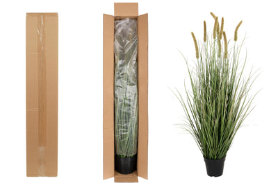 Iarba artificiala Onion Cattail 120 cm cu 8 flori portocalii