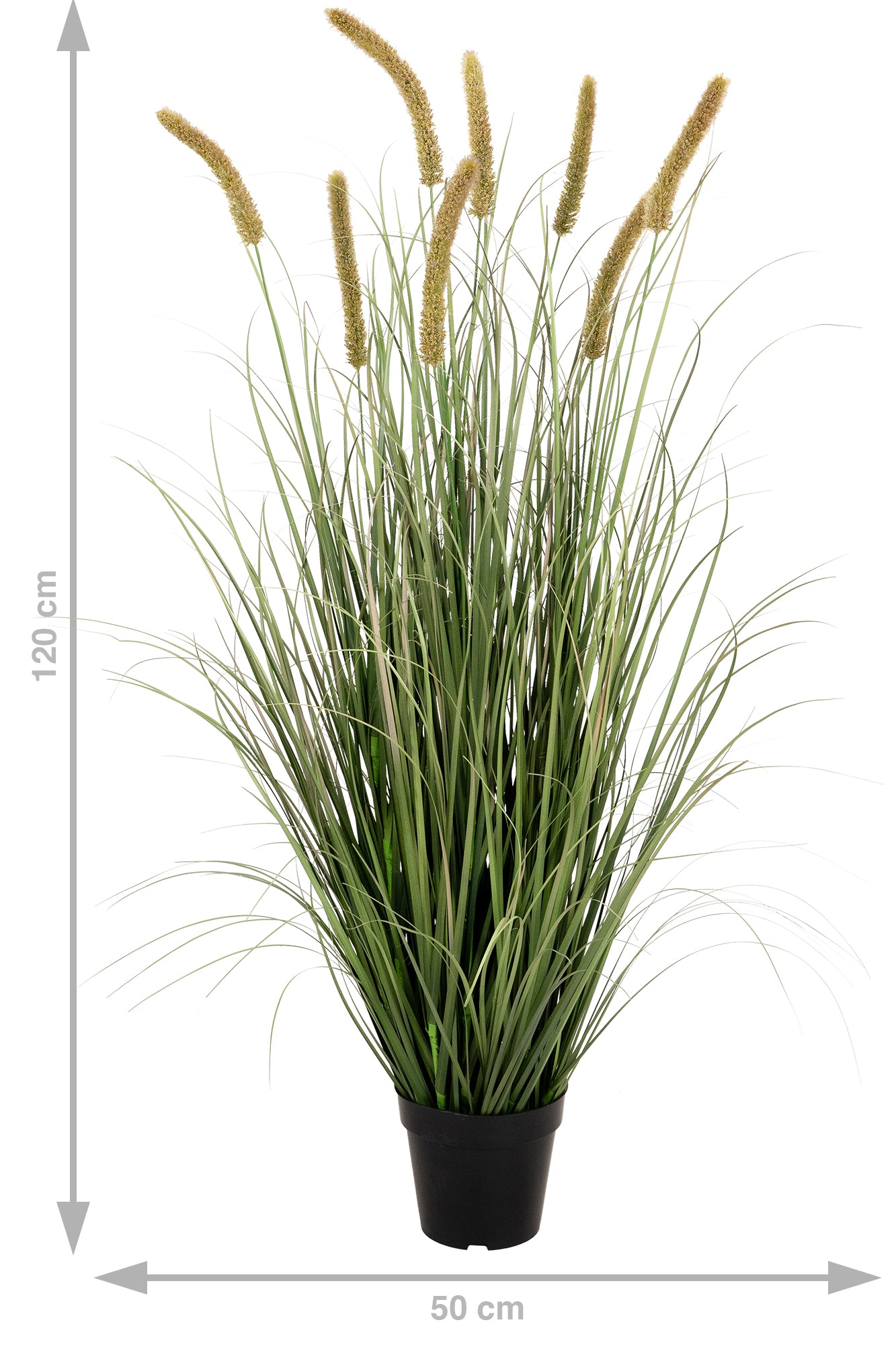 Iarba artificiala Onion Cattail 120 cm cu 8 flori portocalii