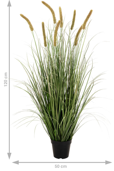 Iarba artificiala Onion Cattail 120 cm cu 8 flori portocalii