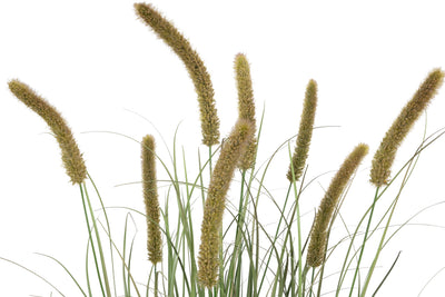 Iarba artificiala Onion Cattail 120 cm cu 8 flori portocalii
