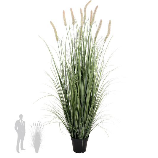 Iarba artificiala Onion Cattail 150 cm cu 10 flori roz roz