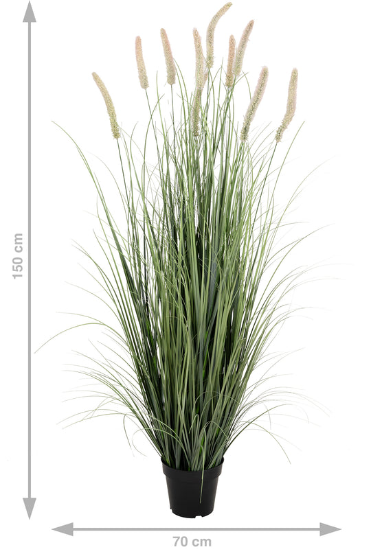 Iarba artificiala Onion Cattail 150 cm cu 10 flori roz roz