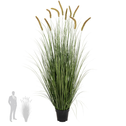 Iarba artificiala Onion Cattail 150 cm cu 10 flori verde cu galben