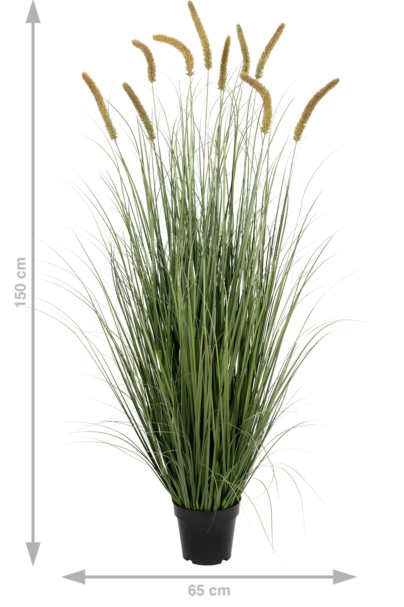 Iarba artificiala Onion Cattail 150 cm cu 10 flori verde cu galben