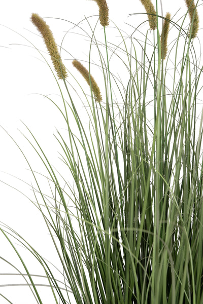 Iarba artificiala Onion Cattail 150 cm cu 10 flori verde cu galben