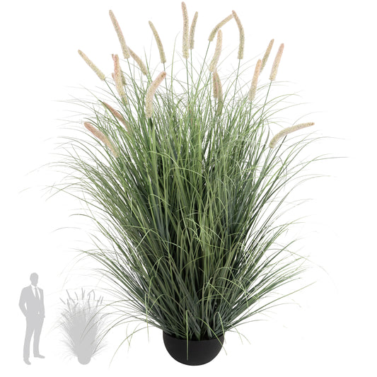 Iarba artificiala Onion Cattail 150 cm cu 22 flori roz roz
