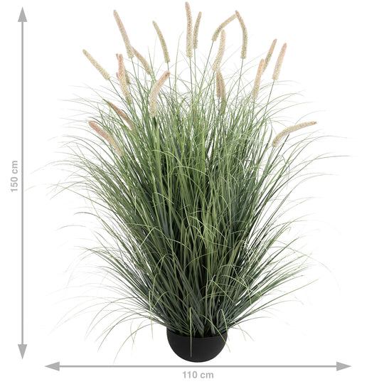 Iarba artificiala Onion Cattail 150 cm cu 22 flori roz roz