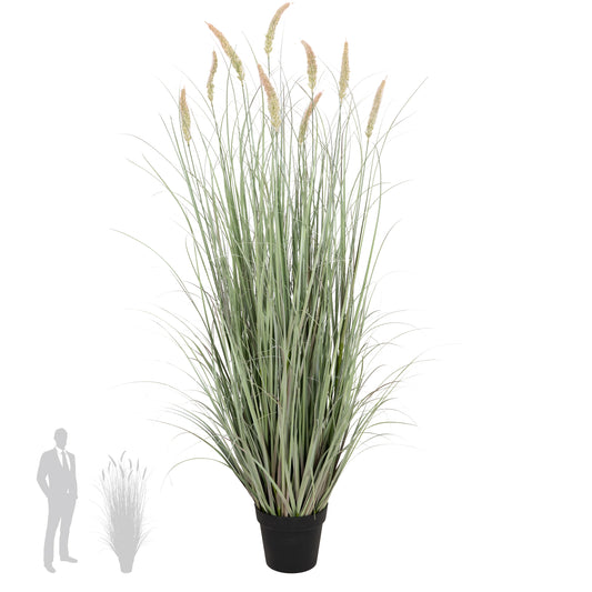 Iarba artificiala Onion Cattail 150 cm cu 9 flori roz