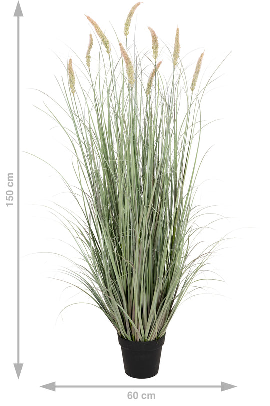 Iarba artificiala Onion Cattail 150 cm cu 9 flori roz