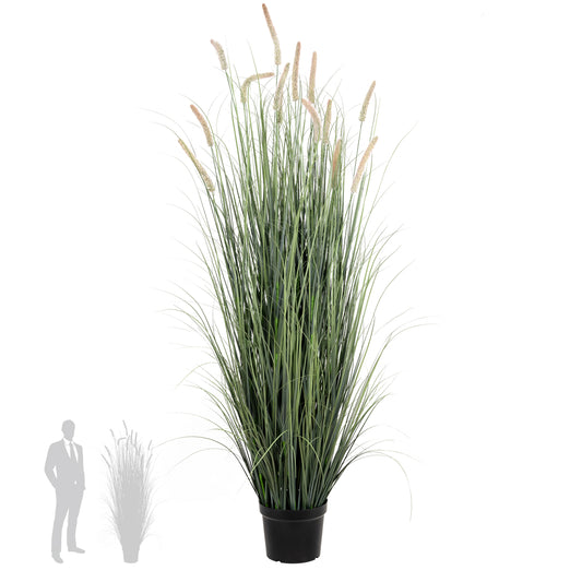 Iarba artificiala Onion Cattail 180 cm cu 14 flori roz roz