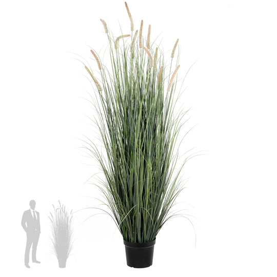 Iarba artificiala Onion Cattail 180 cm cu 14 flori roz roz