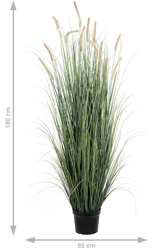 Iarba artificiala Onion Cattail 180 cm cu 14 flori roz roz