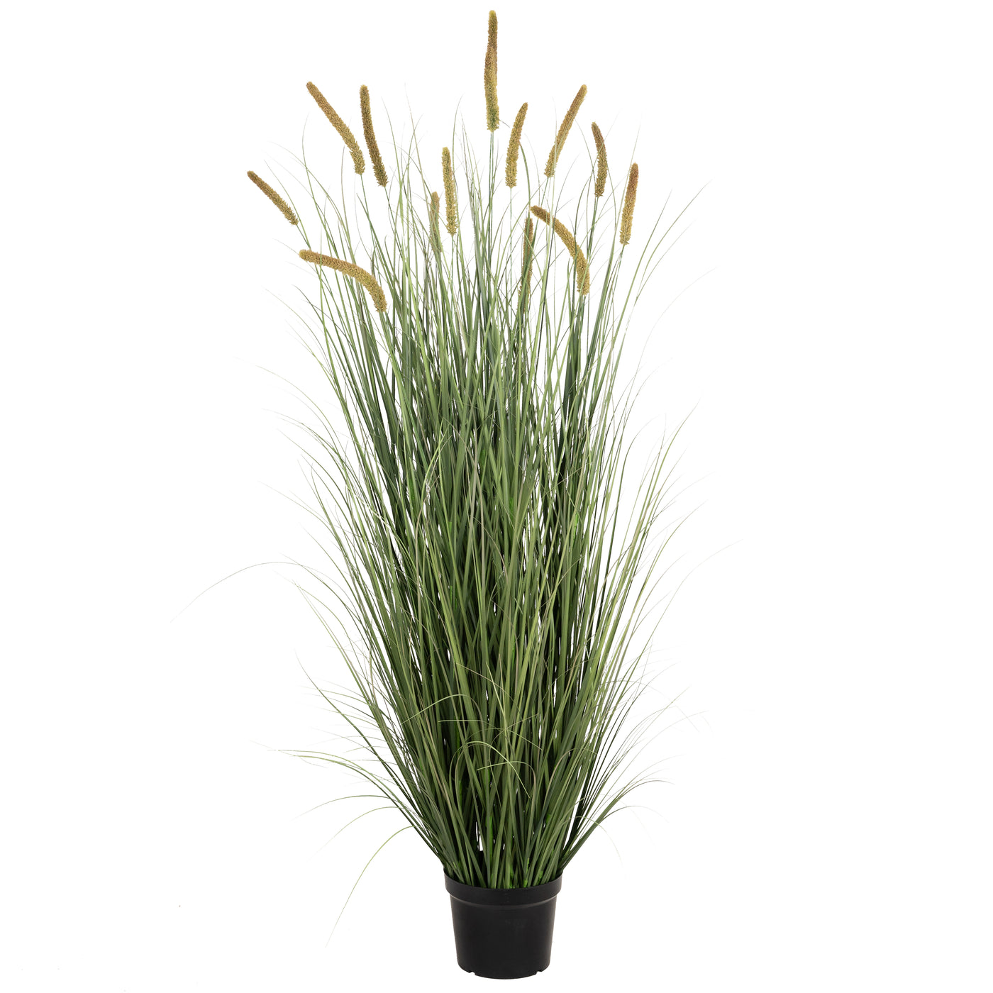 Iarba artificiala Onion Cattail 180 cm cu 14 flori verde cu galben