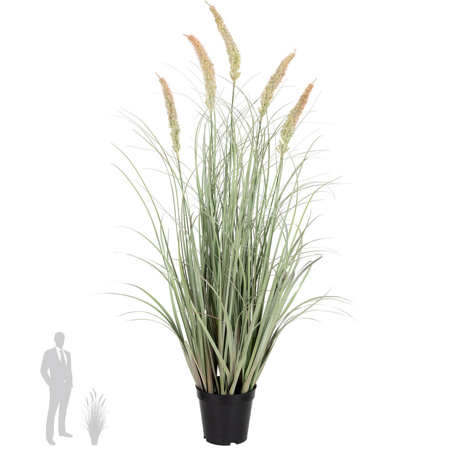 Iarba artificiala Onion Cattail 90 cm cu 5 flori roz