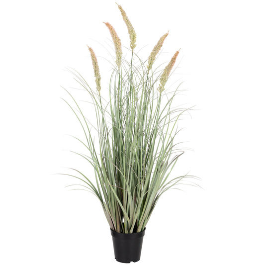 Iarba artificiala Onion Cattail 90 cm cu 5 flori roz