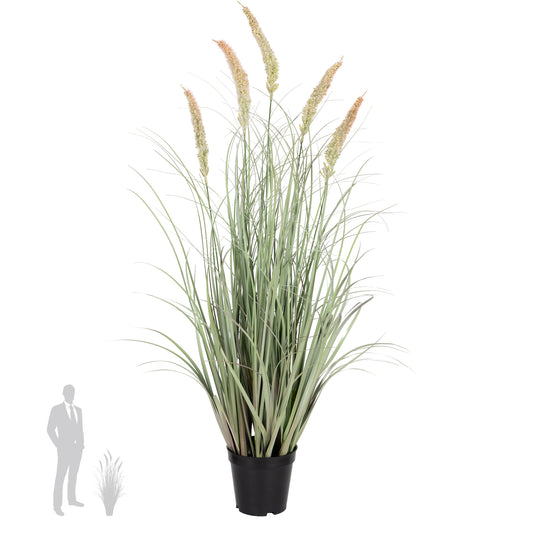 Iarba artificiala Onion Cattail 90 cm cu 5 flori roz