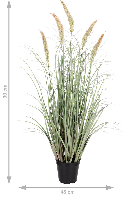 Iarba artificiala Onion Cattail 90 cm cu 5 flori roz