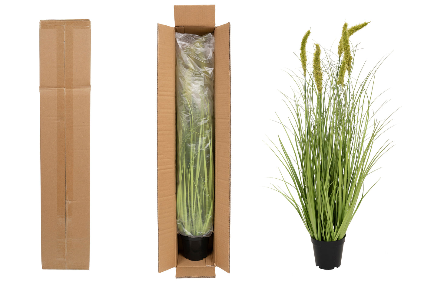 Iarba artificiala Onion Cattail 90 cm cu 5 flori verzi