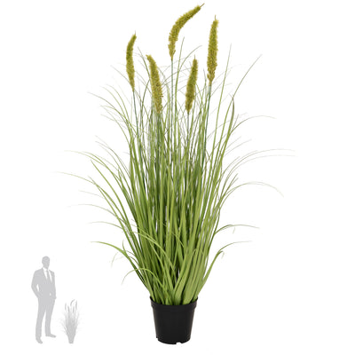 Iarba artificiala Onion Cattail 90 cm cu 5 flori verzi