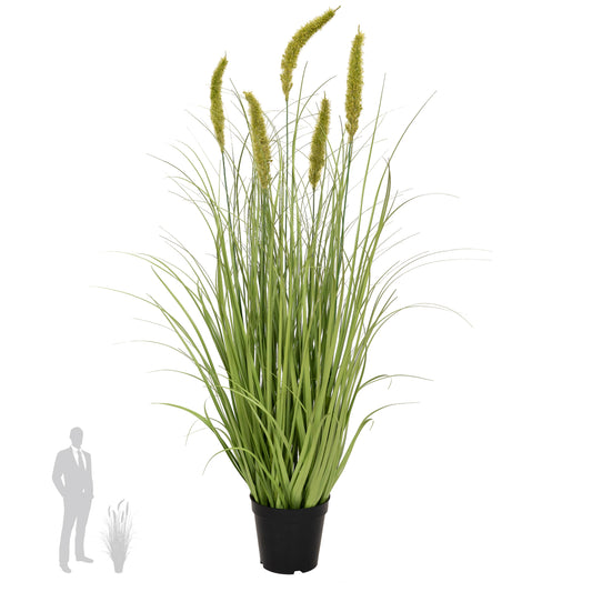 Iarba artificiala Onion Cattail 90 cm cu 5 flori verzi