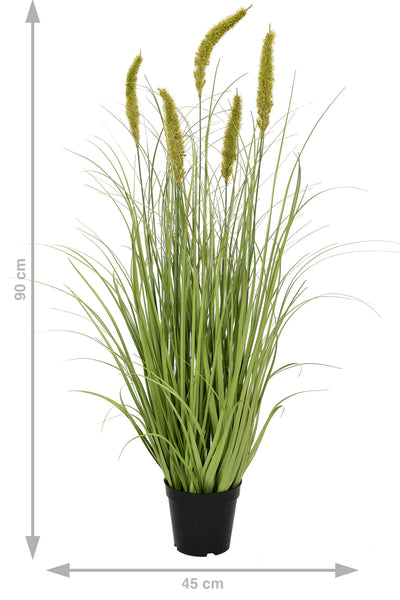 Iarba artificiala Onion Cattail 90 cm cu 5 flori verzi