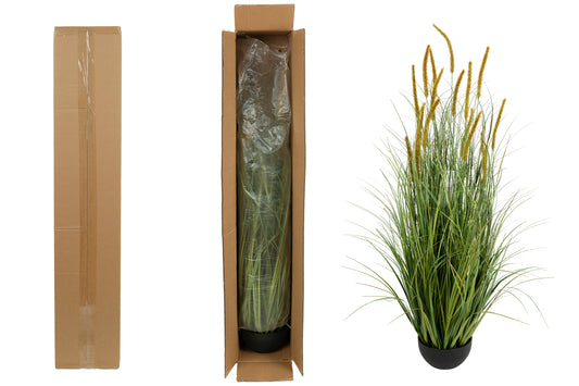 Iarba artificiala Onion Dogtail 120 cm cu 17 flori rosii